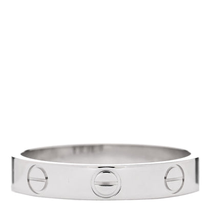 Cartier 18K White Gold 3.5mm LOVE Wedding Band Ring 53 6.5 3 of 5