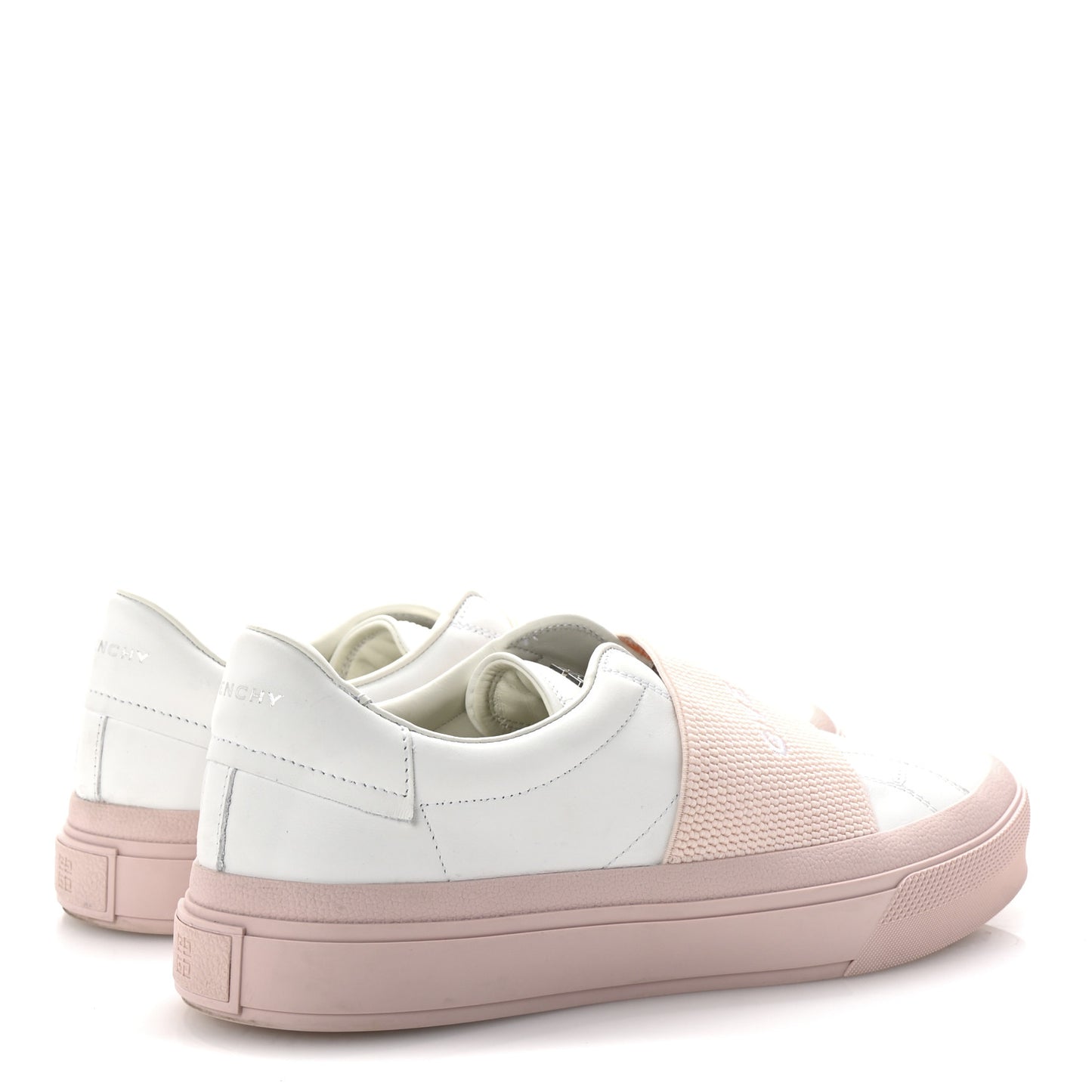 Calfskin Band Logo Womens City Sport Sneakers 41 White Pink
