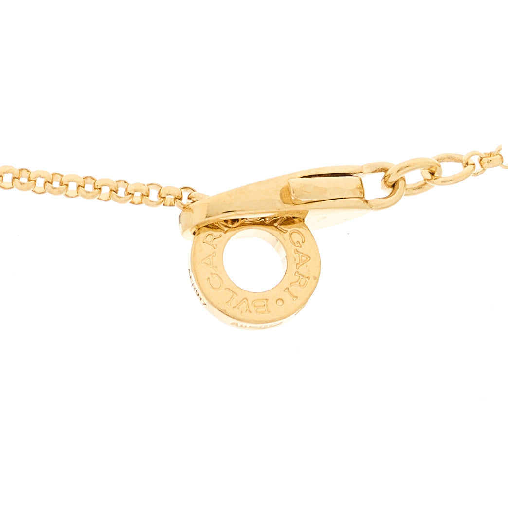 18K Yellow Gold Diamond Small B.Zero1 Pave Pendant Necklace