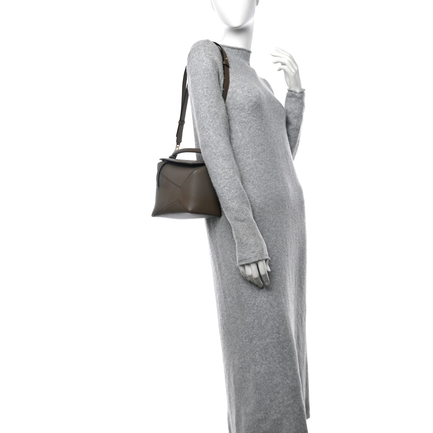 Loewe Soft Grained Small Puzzle Edge Bag Taupe 2 of 11