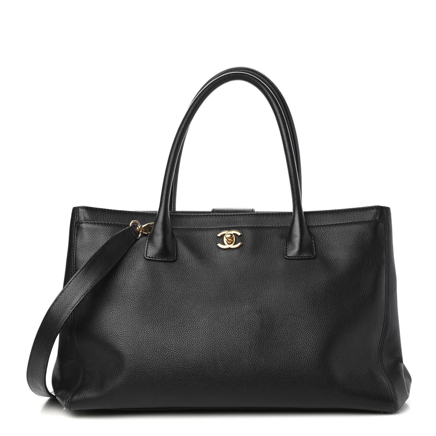 Chanel Calfskin Cerf Executive Shopper Tote Black 1 of 10