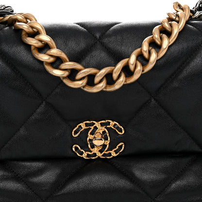 Chanel Lambskin Quilted Large Chanel 19 Flap Black 8 of 10