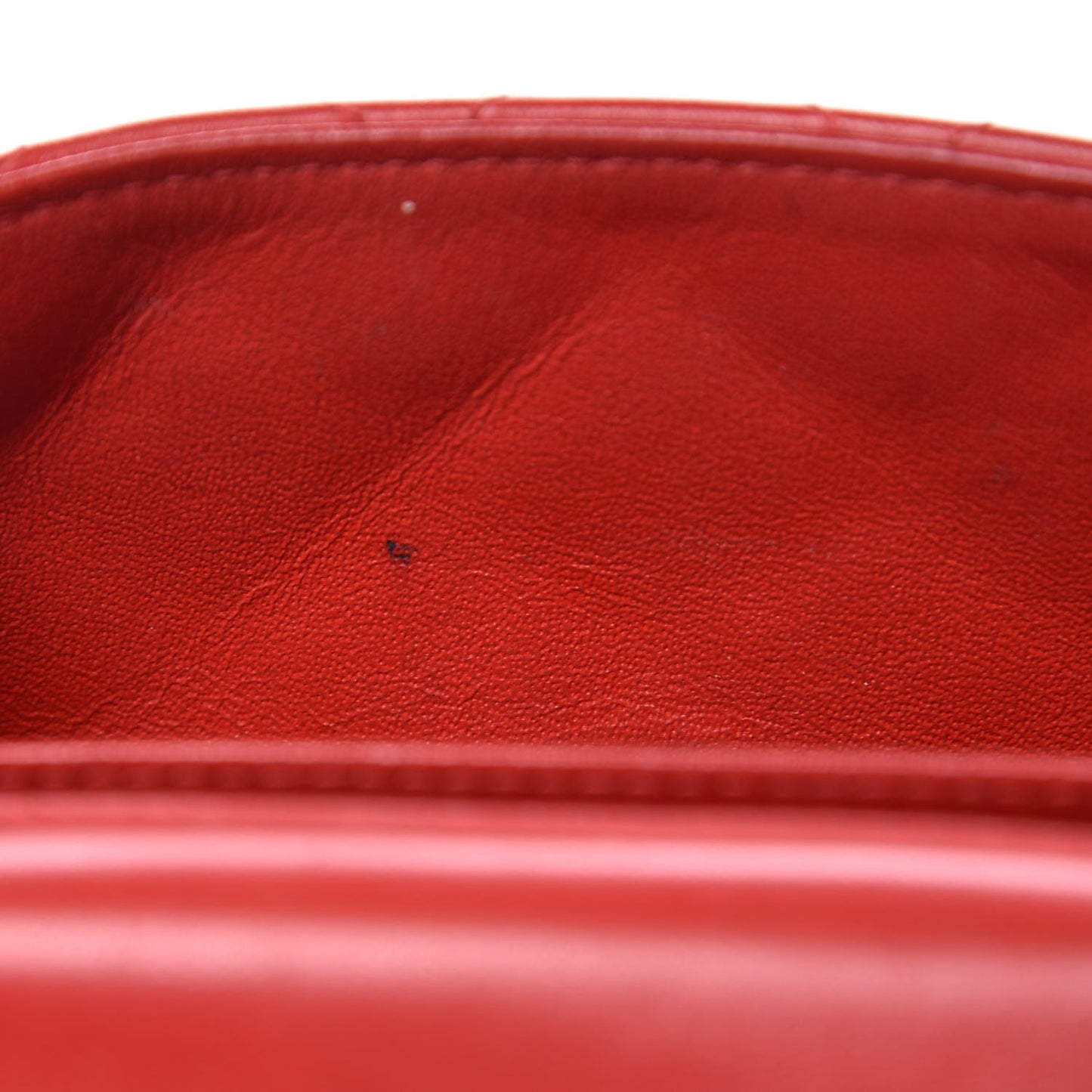Lambskin Quilted Extra Mini V For Victory Flap Red