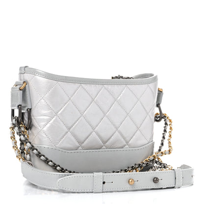Chanel Metallic Aged Calfskin Quilted Small Gabrielle Hobo Silver 3 of 10