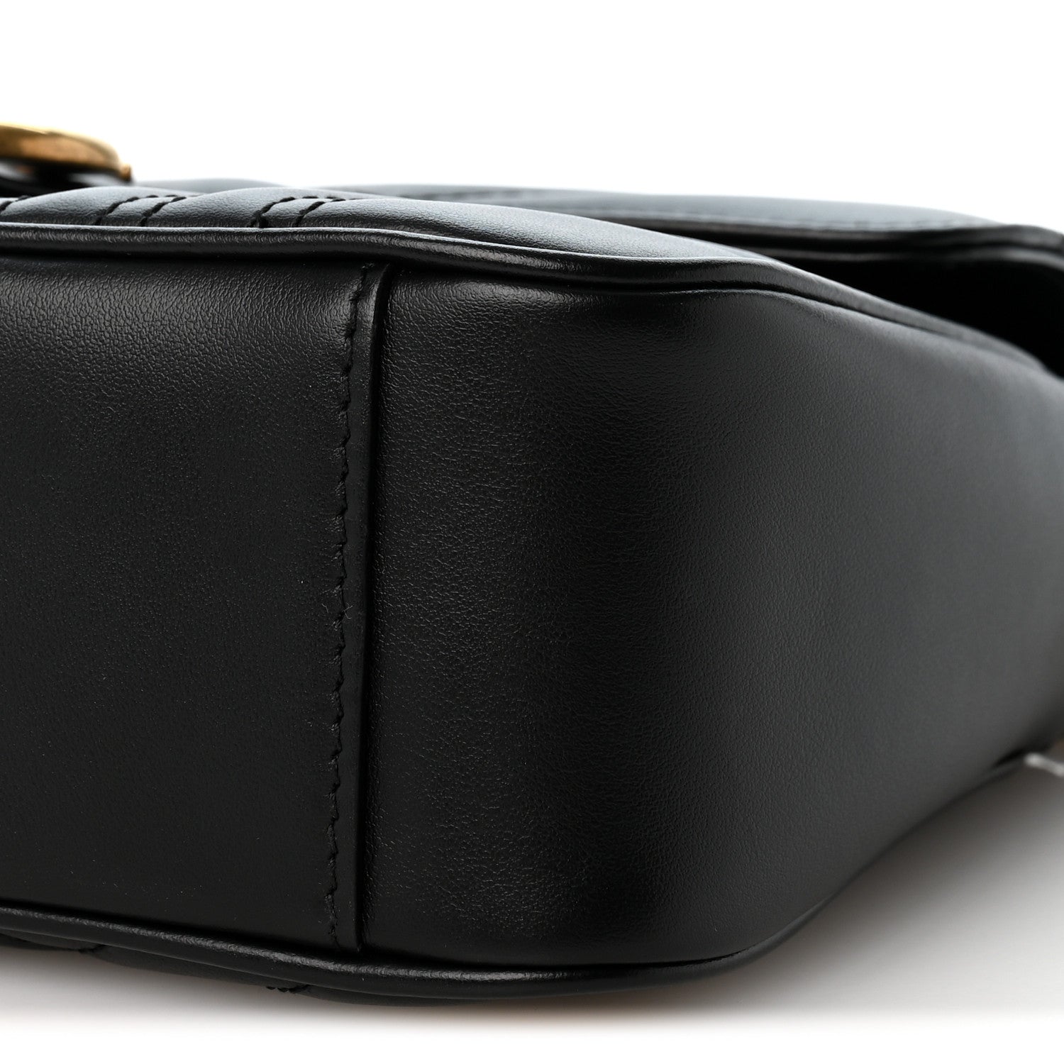 Gucci Calfskin Matelasse Medium GG Marmont Shoulder Bag Black 10 of 13