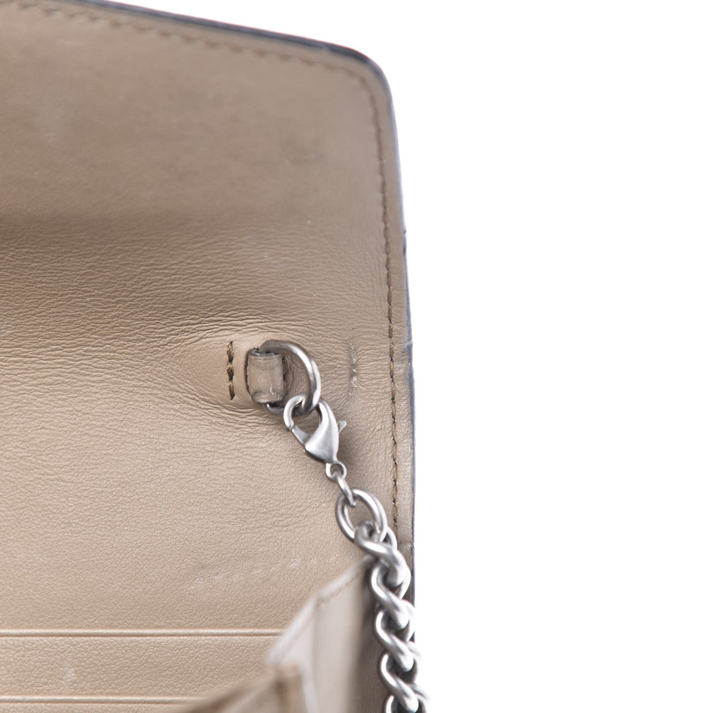 GG Supreme Monogram Mini Dionysus Chain Wallet Beige Taupe