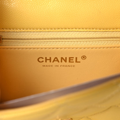 Chanel Caviar Quilted Mini Sweet Classic Flap Yellow 6 of 12
