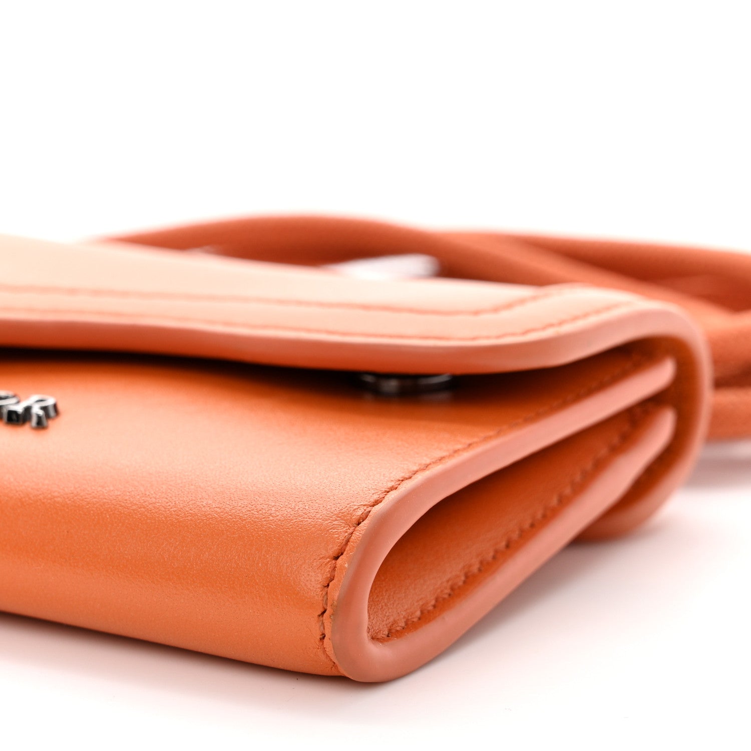 Christian Dior Smooth Calfskin Saddle Card Holder On Strap Orange 12 of 13