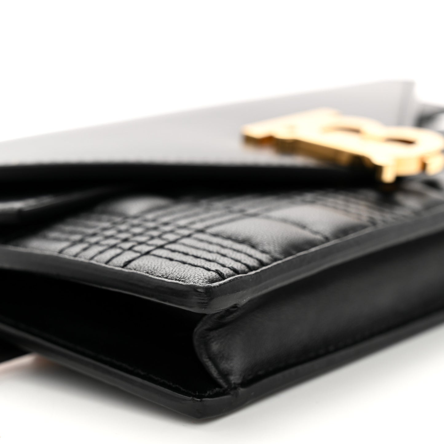 Smooth Calfskin Quilted Check TB Envelope Belt Bag Black