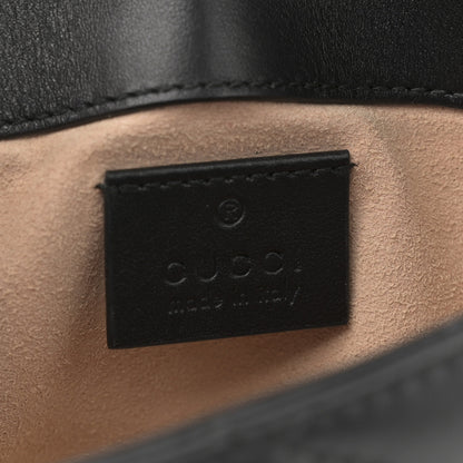 Gucci Calfskin Matelasse Super Mini GG Marmont Shoulder Bag Black 6 of 11