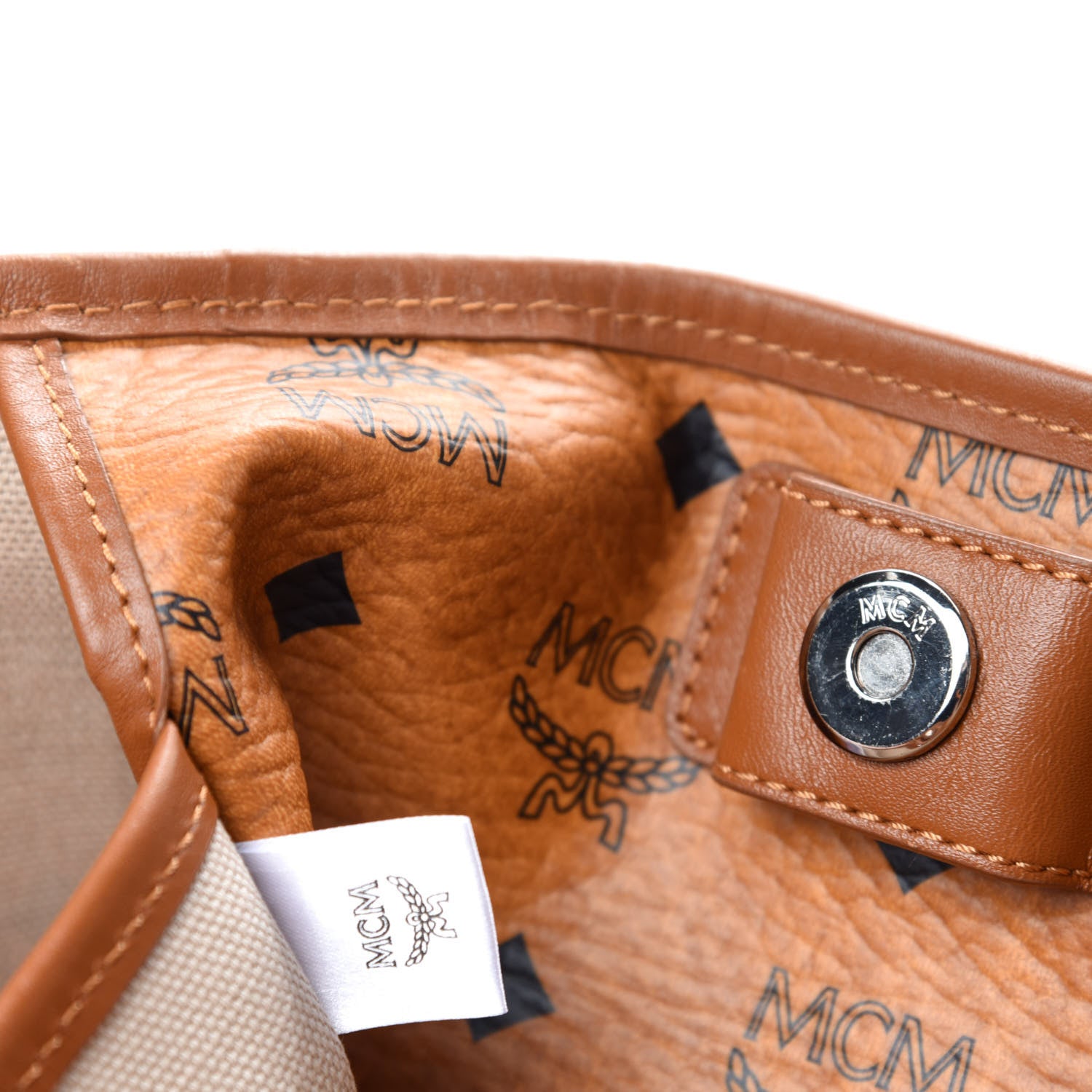 MCM Visetos Shopping Tote Cognac 9 of 11