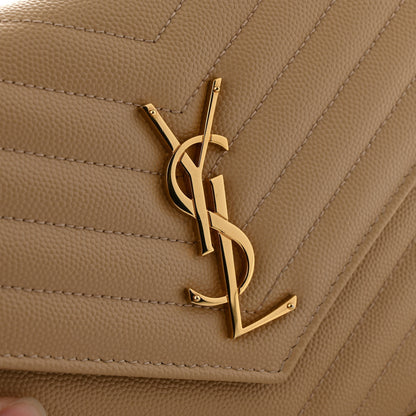 Saint Laurent Grain De Poudre Matelasse Chevron Monogram Chain Wallet Nude Powder 11 of 14