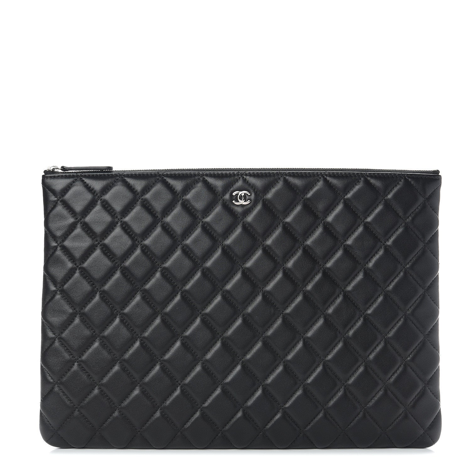 Chanel Lambskin Quilted Large Cosmetic Case Black 1 of 8