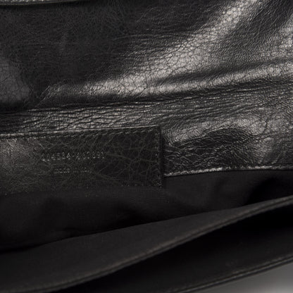 Balenciaga Agneau Giant Brogues Hardware Envelope Clutch Black 10 of 11