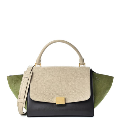 Celine Bullhide Calfskin Small Tri-Color Trapeze Almond 1 of 12