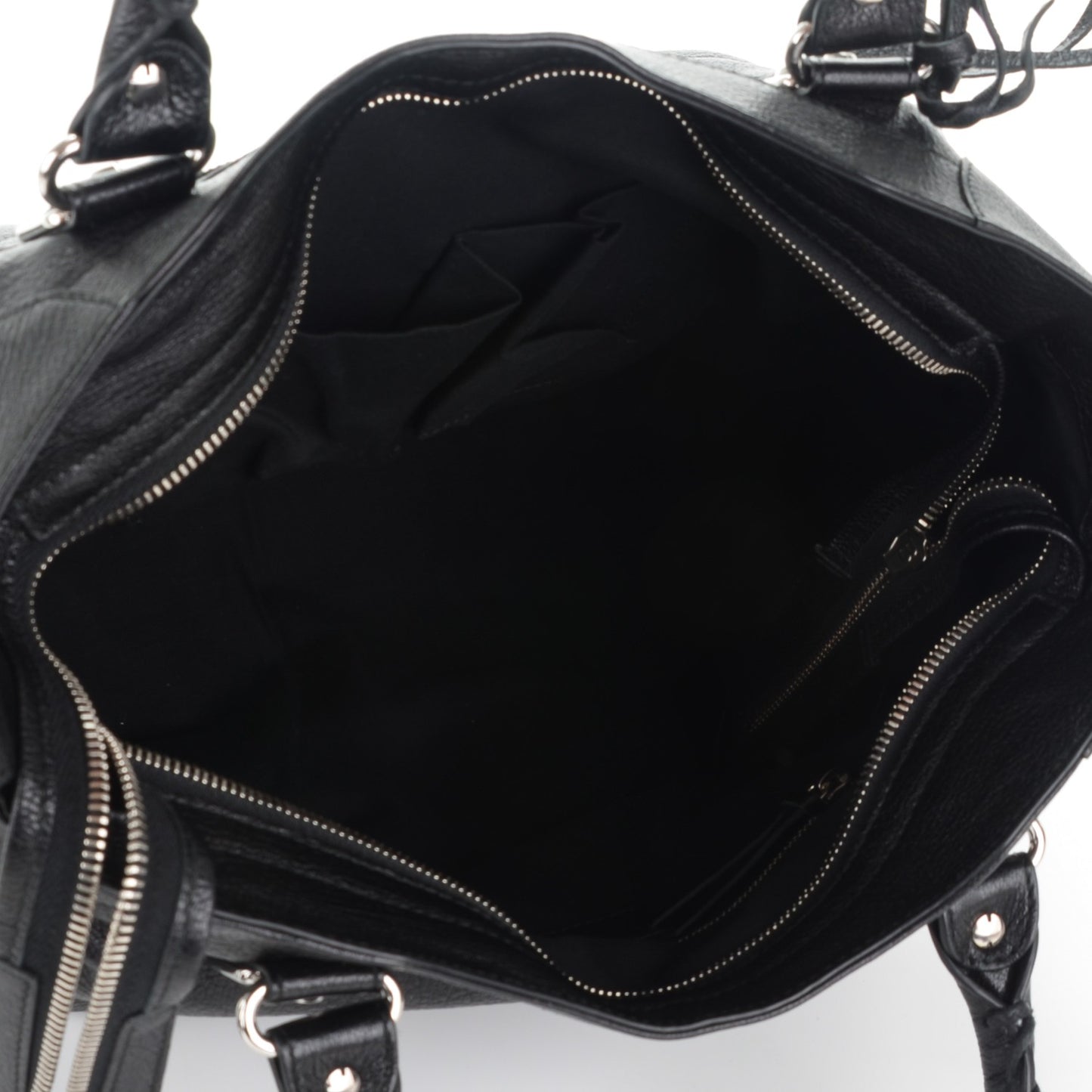 Chevre Metallic Edge Silver Velo Black