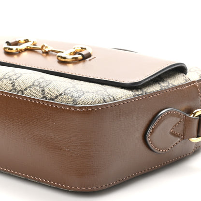 Gucci GG Supreme Monogram Small Horsebit 1955 Shoulder Bag Beige Brown Sugar 10 of 10