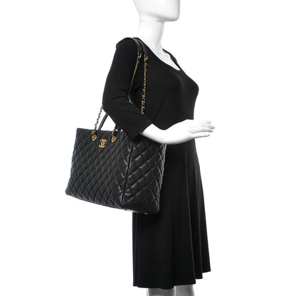 Chanel Caviar Quilted Large Coco Handle Shopping Tote Black 3 of 10
