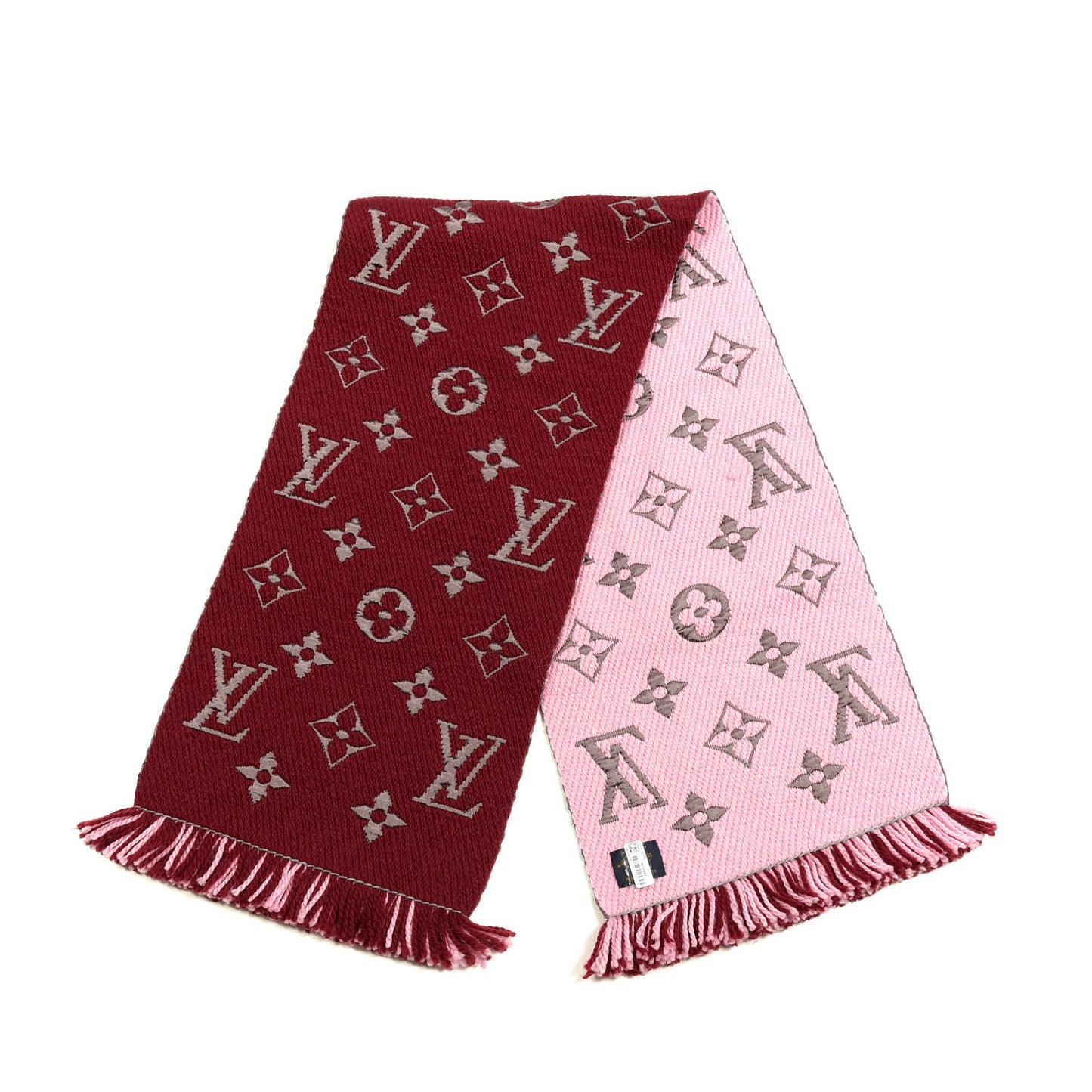 Wool Silk Logomania Duo Scarf Wine