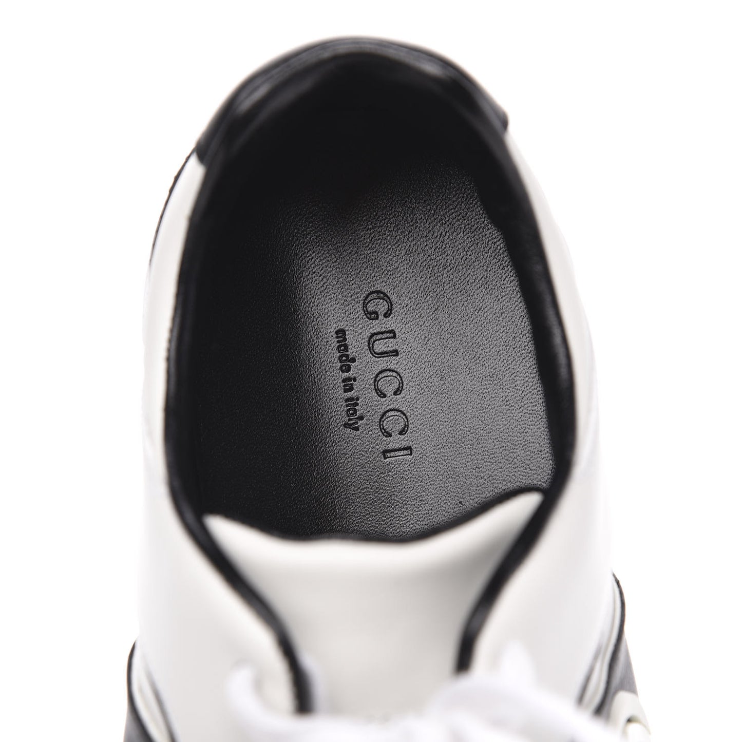 Calfskin Womens Interlocking G Sneakers 37.5 Black White