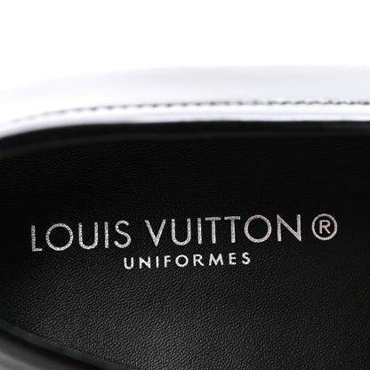 Louis Vuitton Glazed Calfskin Chess Flat Loafer 41 Black 8 of 9