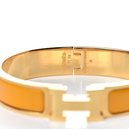 Hermes Enamel Narrow Clic Clac H Bracelet PM Jaune Madras 4 of 6