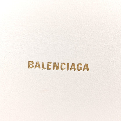 Balenciaga Shiny Calfskin Crocodile Embossed Hourglass Top Handle Bag XS White 6 of 9