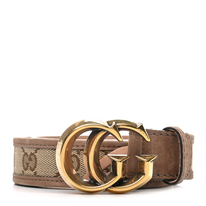Gucci Monogram Suede Sculpted GG Belt 90 36 Brown 1 of 5