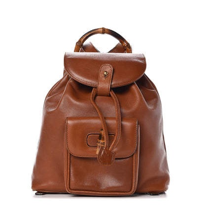 Gucci Calfskin Bamboo Backpack Brown 1 of 8