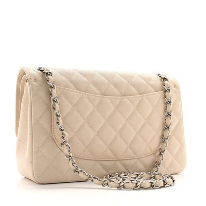 Chanel Caviar Quilted Jumbo Double Flap Ivory 3 of 12