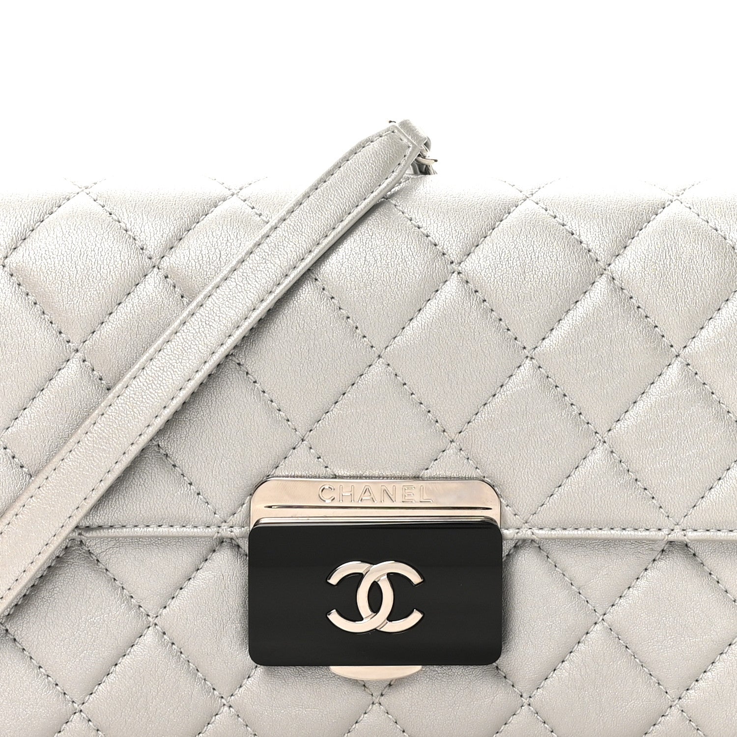Chanel Metallic Sheepskin Quilted Small Beauty Lock Flap Silver 8 of 11