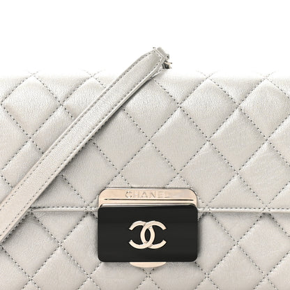 Chanel Metallic Sheepskin Quilted Small Beauty Lock Flap Silver 8 of 11