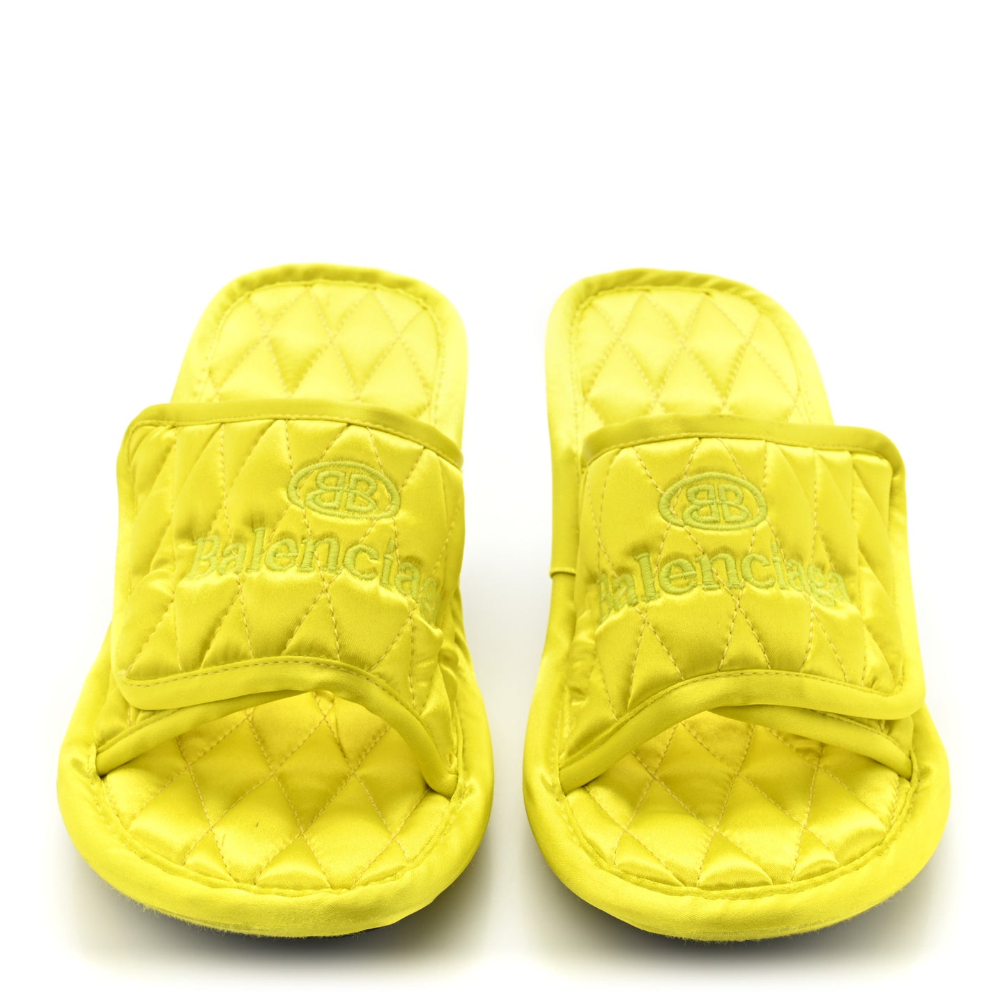 Satin Quilted Home 80mm Sandals 36 Lime