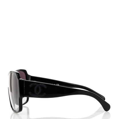 Chanel Acetate Shield Sunglasses 5449-A Black 3 of 8