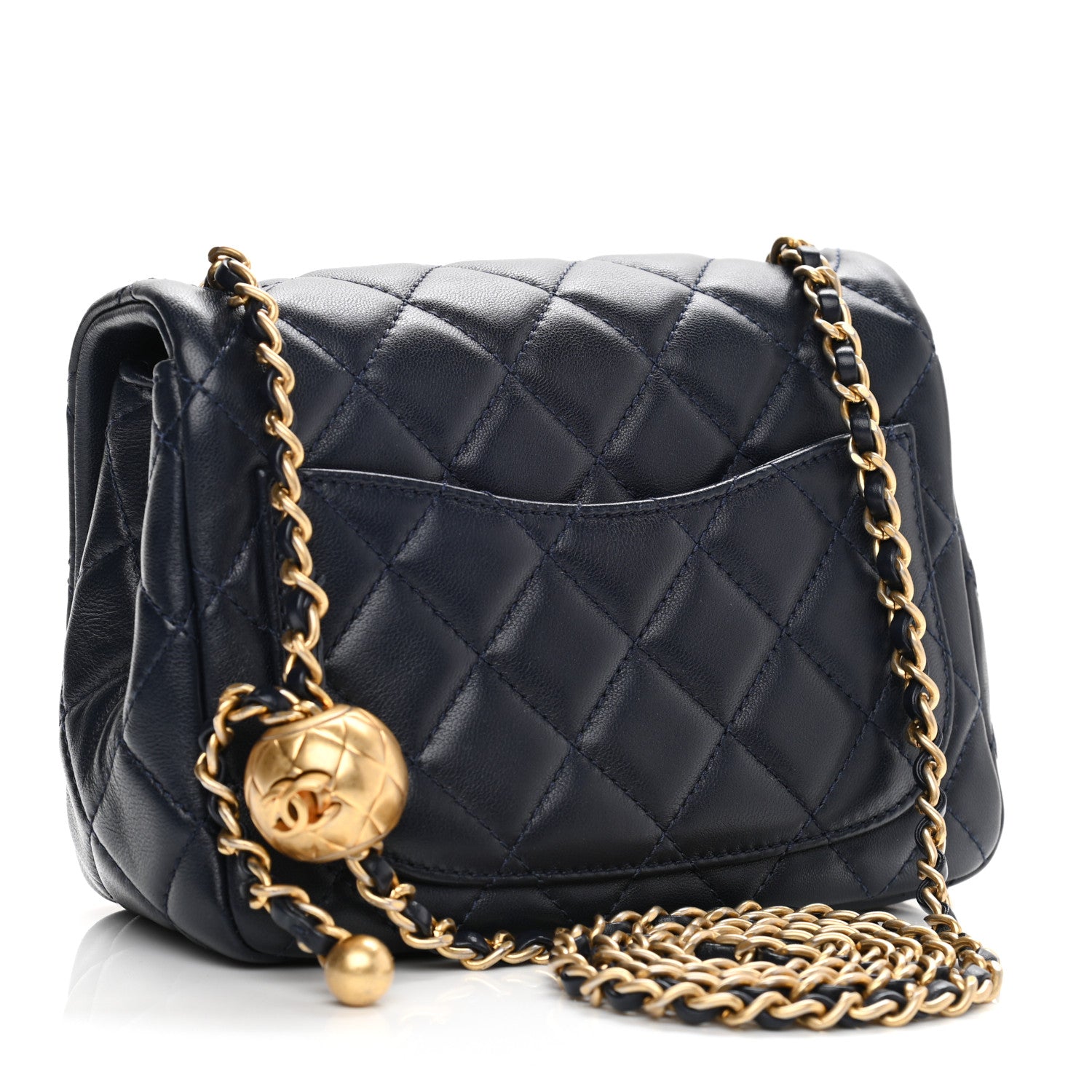 Chanel Lambskin Quilted Mini Pearl Crush Flap Navy Blue 3 of 10
