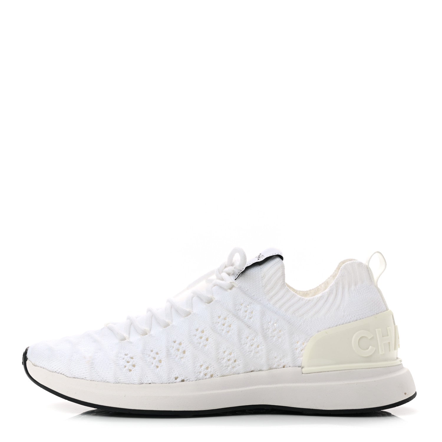 Chanel Mixed Fibers Quilted Womens CC Sneakers 39 White 1 of 7