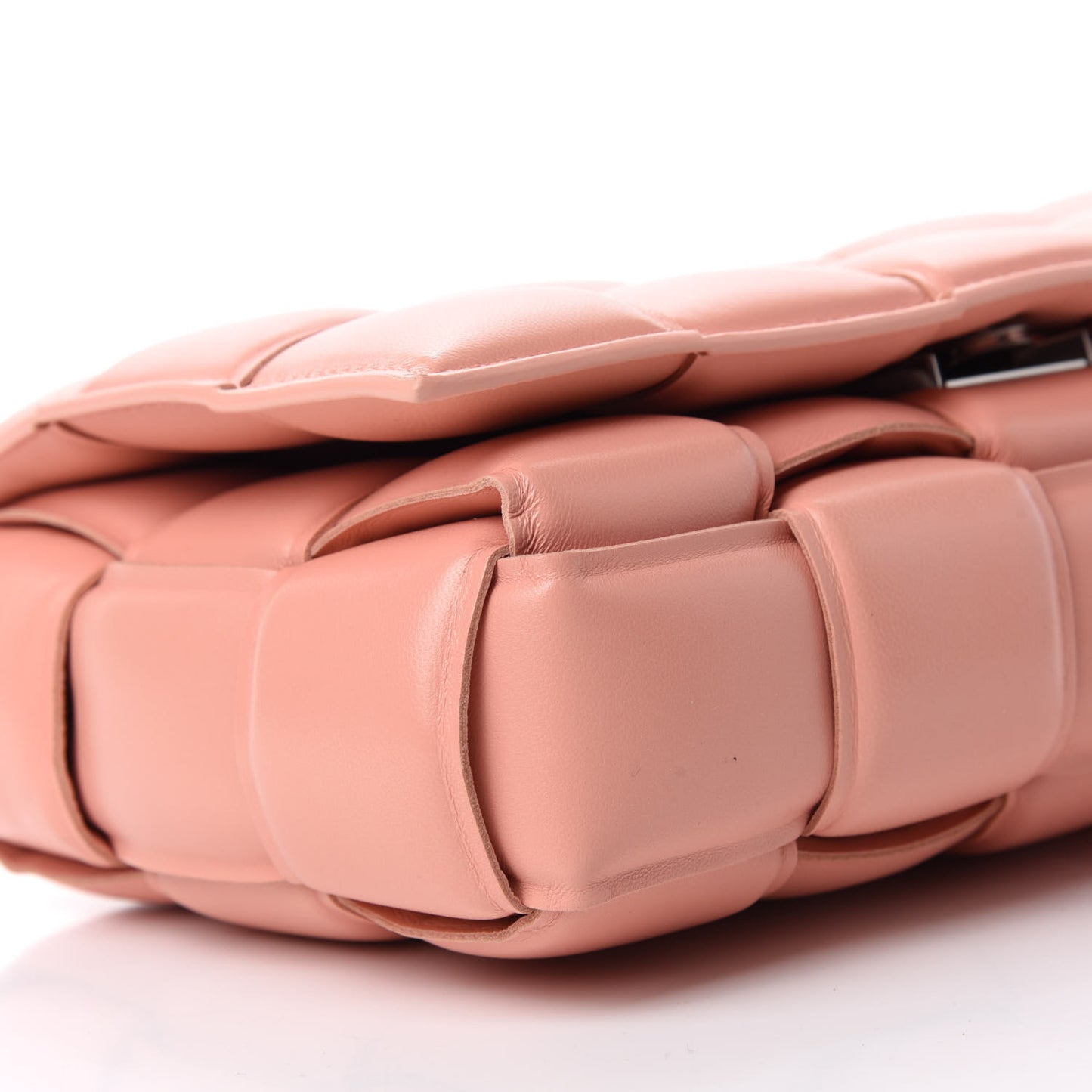Nappa Maxi Intreccio Padded Cassette Crossbody Bag Peachy