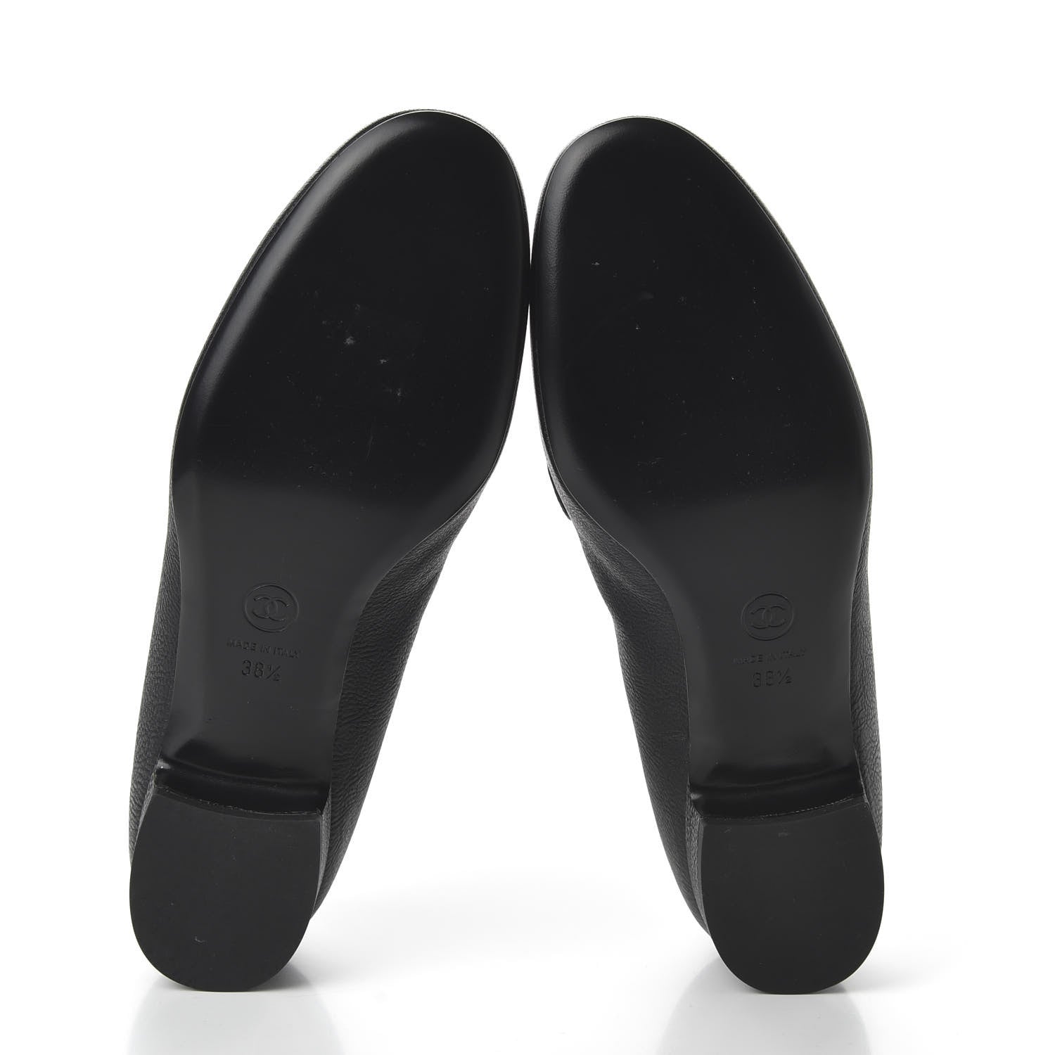 Chanel Calfskin CC Mocassin Loafers 38.5 Black 5 of 9