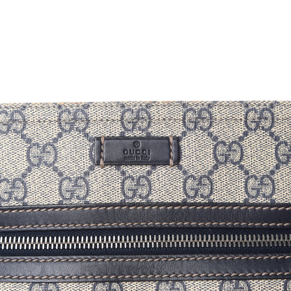 Gucci GG Supreme Monogram Small Flat Side Zip Messenger Bag Beige Blue 8 of 13