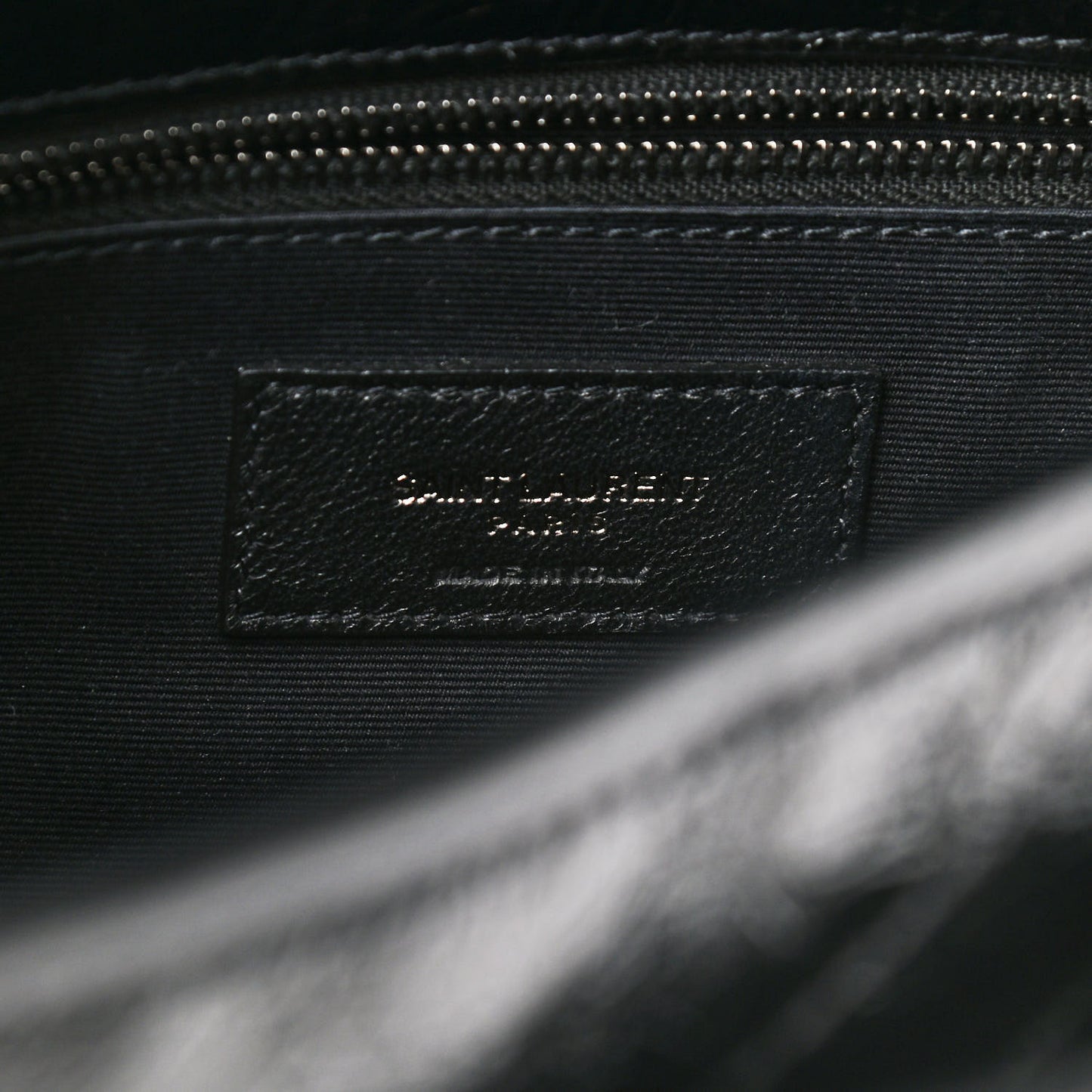 Crinkled Calfskin Matelasse Monogram Medium Niki Chain Satchel Black