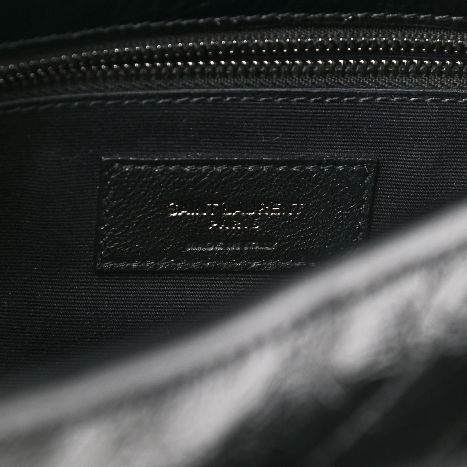Saint Laurent Crinkled Calfskin Matelasse Monogram Medium Niki Chain Satchel Black 7 of 11