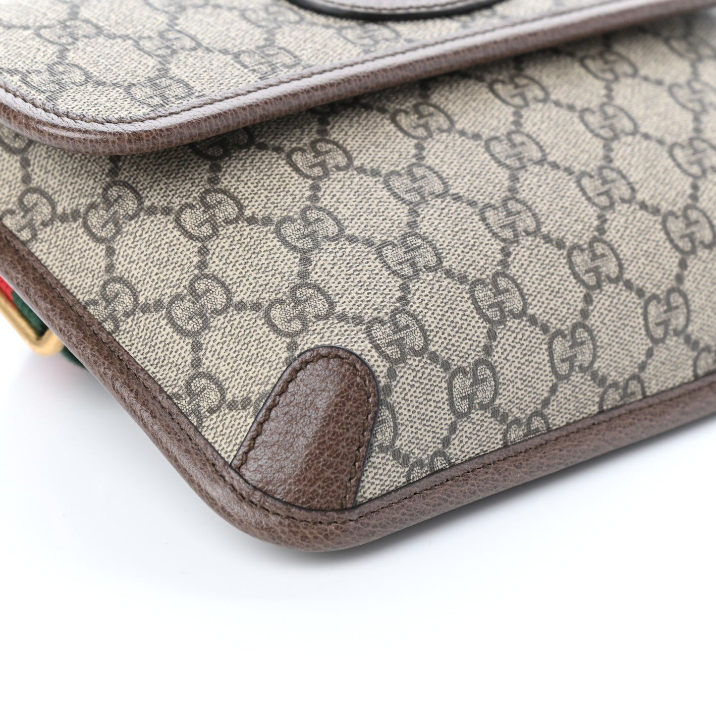 GG Supreme Monogram Neo Vintage Web Belt Bag Brown