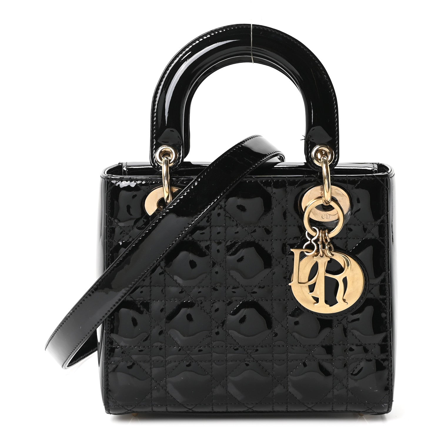 Christian Dior Patent Cannage Small Lady Dior Black 1 of 10