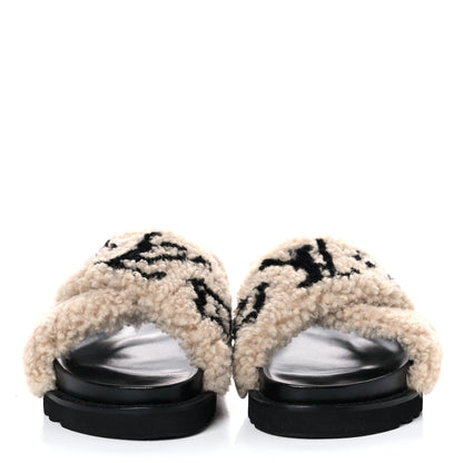 Louis Vuitton Shearling Paseo Sandals 40 Black 2 of 8