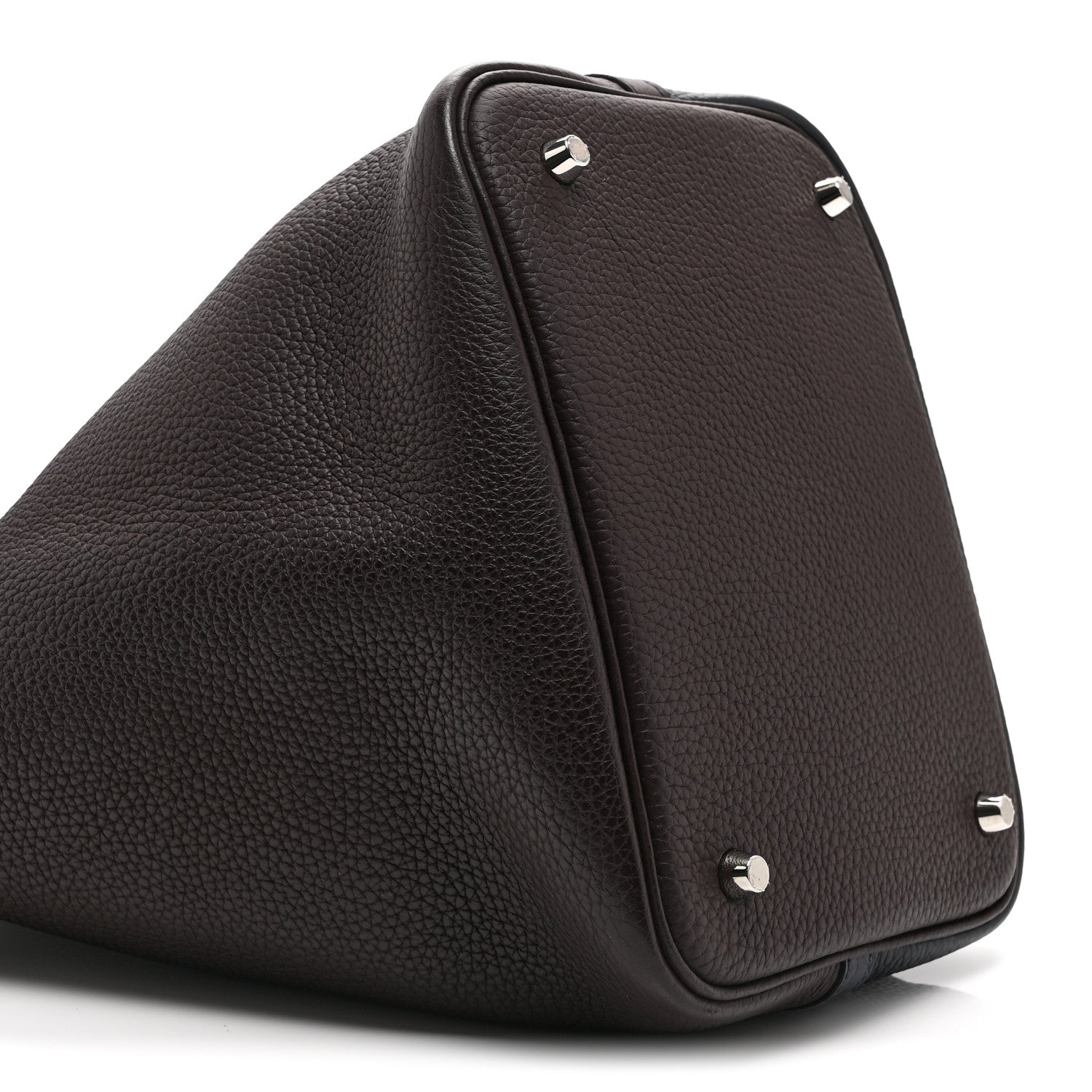 Hermes Taurillon Clemence Casaque Picotin Lock 22 MM Bleu Nuit Framboise Rouge Sellier 6 of 11