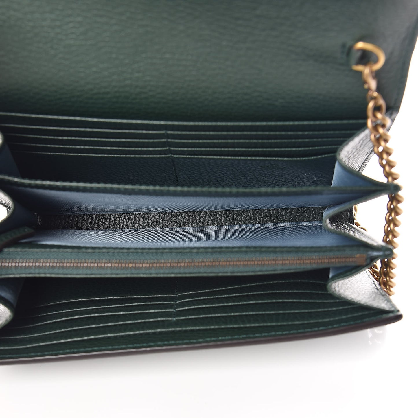 Calfskin Garden Dionysus Chain Wallet Emerald