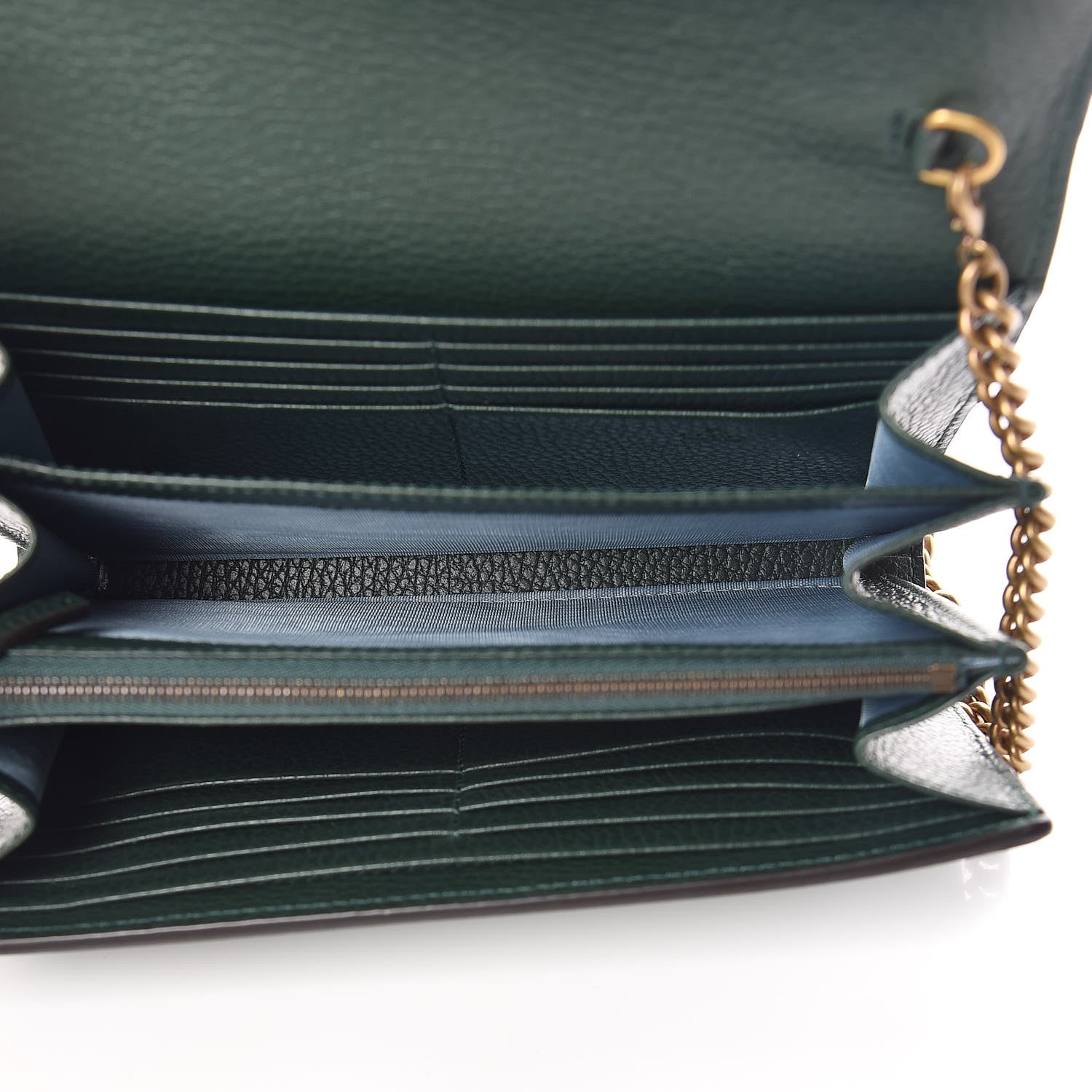 Gucci Calfskin Garden Dionysus Chain Wallet Emerald 5 of 9