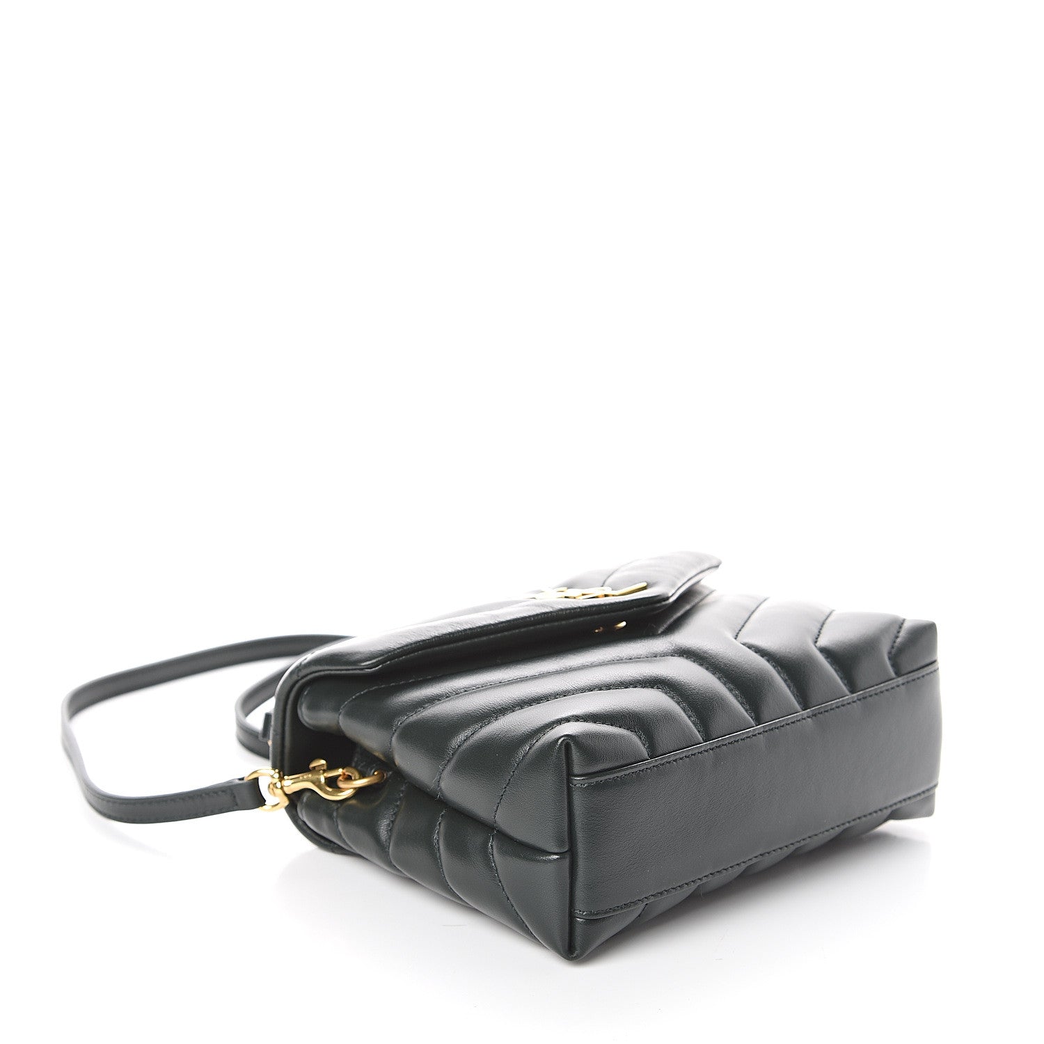 Saint Laurent Calfskin Y Quilted Monogram Toy Loulou Crossbody Bag Asphalt 3 of 7