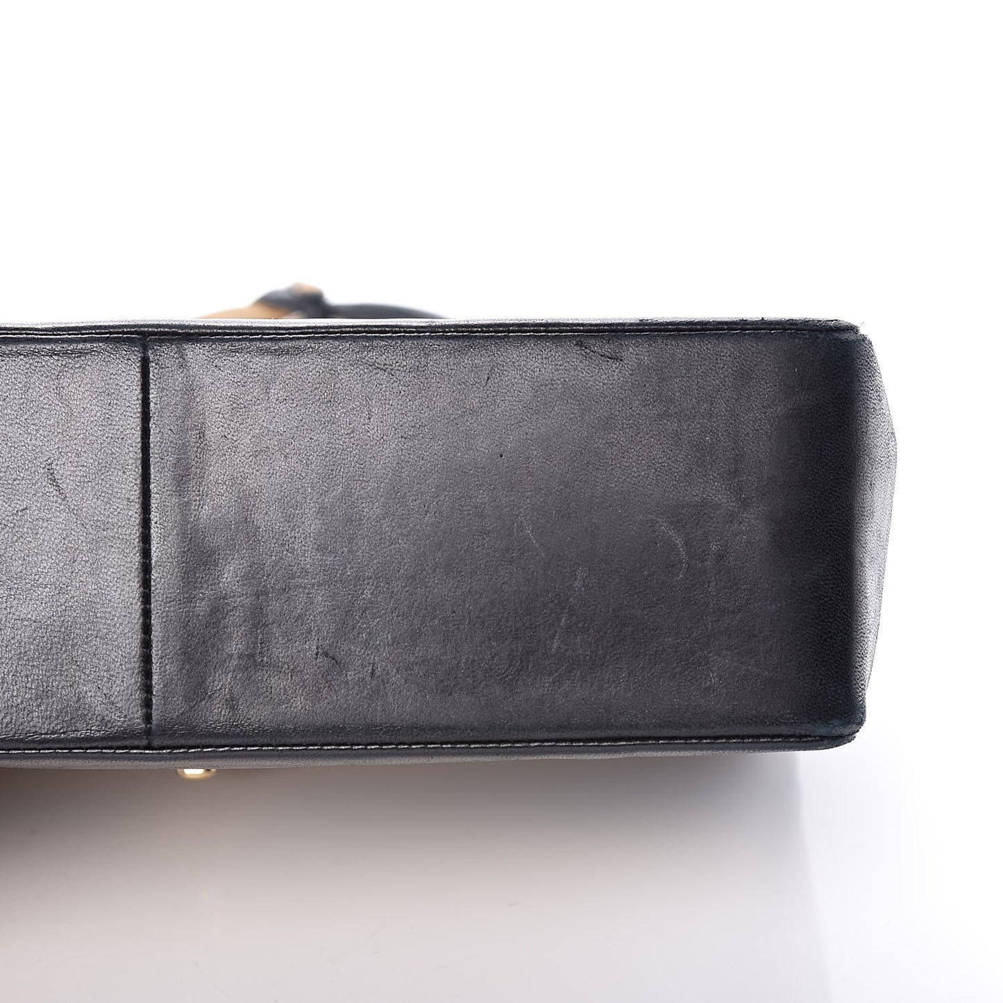 Lambskin Quilted Medium Single Flap Beige Black