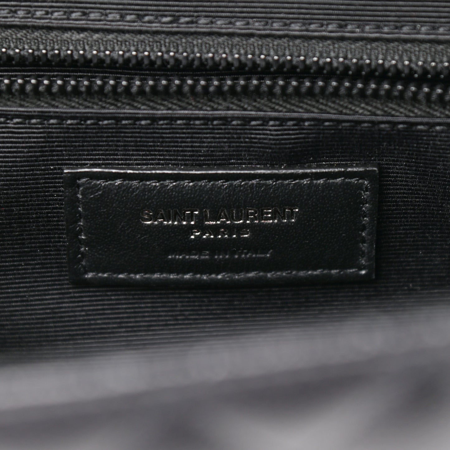 Grain De Poudre Textured Mixed Matelasse Large Triquilt Monogram Monochrome Satchel Black